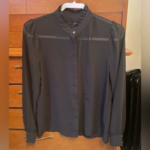 Forever 21 black sheer blouse size M